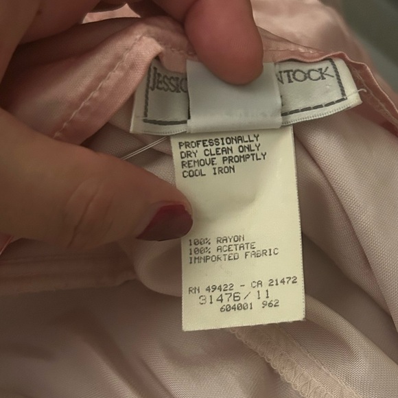 Jessica McClintock Gunne Sax Maxi Dress Velvet Lace Y2K Vintage Pink Size 5/6 - Picture 12 of 13